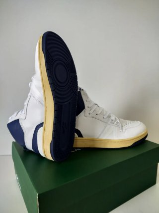 LACOSTE Vintage L001 Mid White/Navy Sneakers Men's
