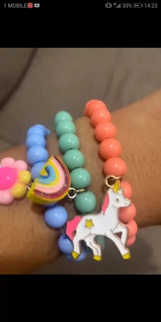 Set 3 Braccialetti Bambini con Ciondoli