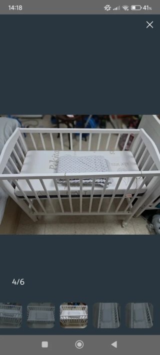 Mini cuna blanca con colchón