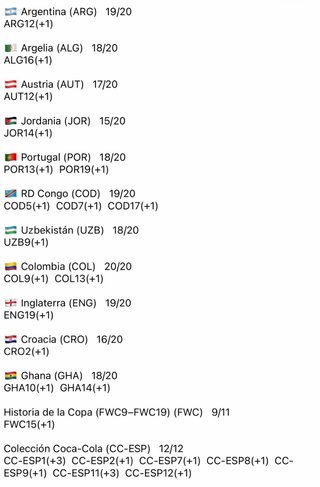 Cromos Repetidos Mundial Panini