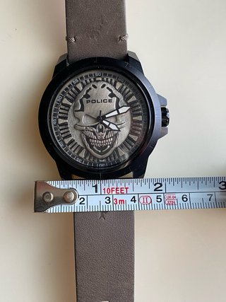 Reloj Police Calavera Negro y Plateado