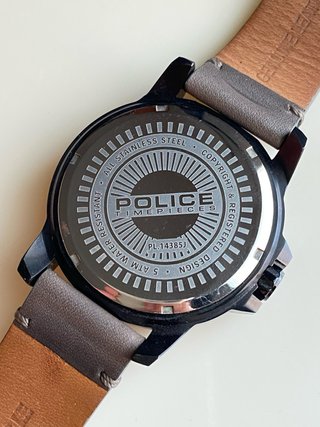 Reloj Police Calavera Negro y Plateado