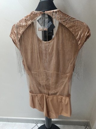 Elisabetta Franchi gonna cerimonia oro rosa XXL