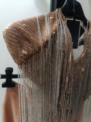 Elisabetta Franchi gonna cerimonia oro rosa XXL
