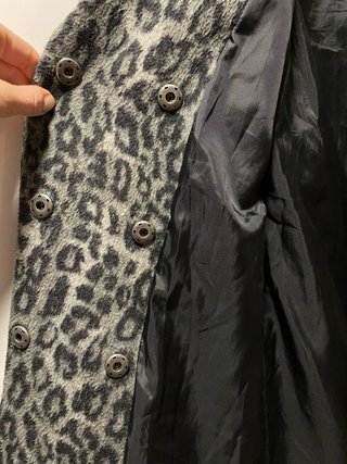 Abrigo H&M Lana Estampado Leopardo Talla 34
