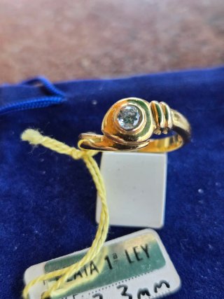 Anillo Plata 925 Dorado Circonita Talla 17,3mm