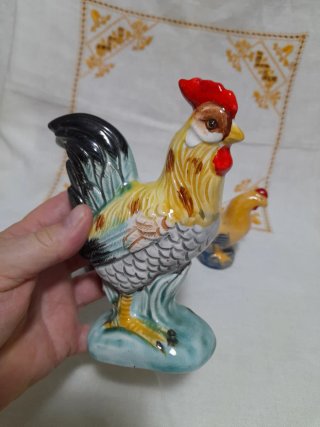 Set 3 galli terracotta vintage anni '60