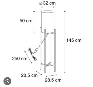 Lampada da terra legno paralume bianco