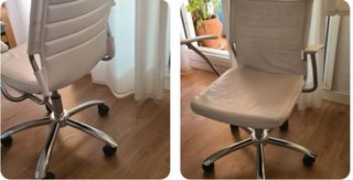 Silla de oficina giratoria blanca y plateada