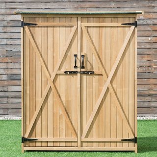 Casita de jardín con techo inclinado de asfalto, 2