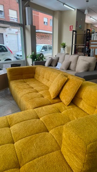 Sofá modular tela amarillo