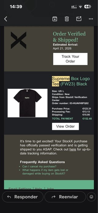 Supreme Box Logo Tee FW23 Talla L