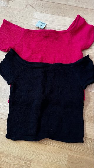 Conjunto 2 Tops Negro y Rosa