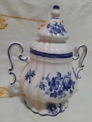 Zuccheriera Maiolica Bianco/Blu