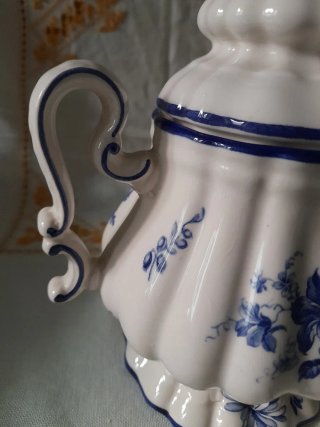 Zuccheriera Maiolica Bianco/Blu