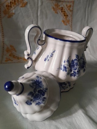 Zuccheriera Maiolica Bianco/Blu