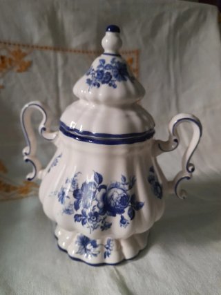 Zuccheriera Maiolica Bianco/Blu