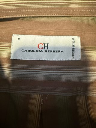Camisa Carolina Herrera Rayas Marrón Multicolor