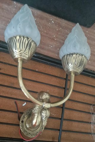 Aplique Duplo Bronze e Vidro Fosco