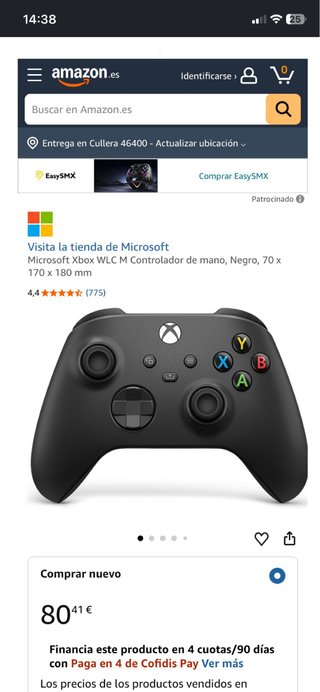 Mando Xbox Carbon Black Inalámbrico