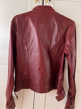 Chaqueta Biker Piel Roja Formula Joven Talla 40