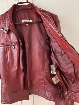 Chaqueta Biker Piel Roja Formula Joven Talla 40