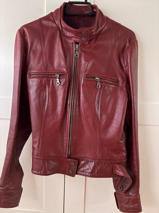Chaqueta Biker Piel Roja Formula Joven Talla 40