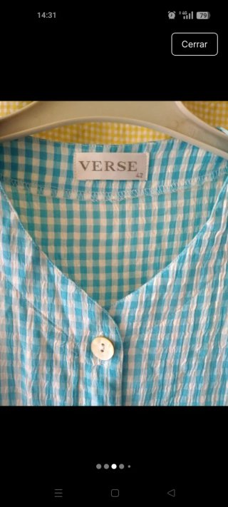 Camisa VERSE cuadros azul y blanco T42