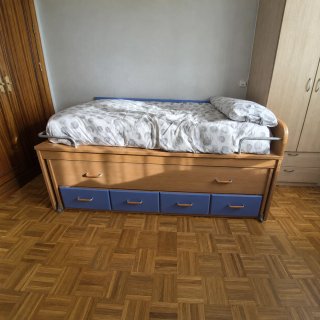 Cama nido completa con 2 colchones y 4 cajones
