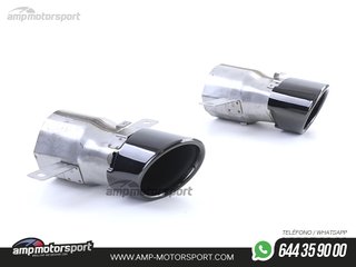 DIFUSOR TRASERO NEGRO BRILLO CON COLAS SIMPLES NEGRAS PARA MERCEDES CLA C118