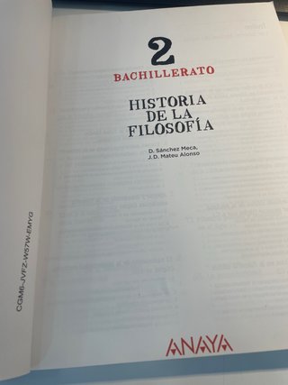 Historia de la filosofía 2 Bachillerato : Opera...