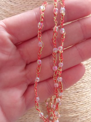 Collar Mil Vueltas Oro y Rojo