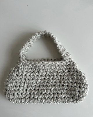 Bolso Crochet Gris Perla