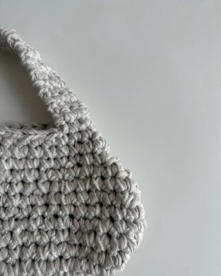 Bolso Crochet Gris Perla