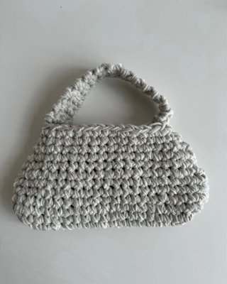 Bolso Crochet Gris Perla
