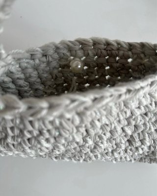 Bolso Crochet Gris Perla