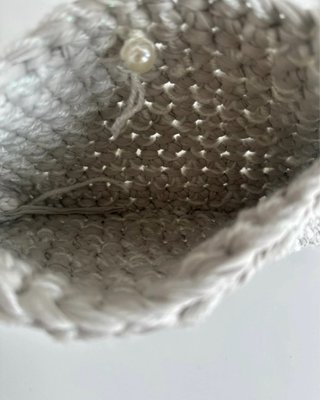 Bolso Crochet Gris Perla