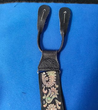 Bretelle Vintage Broccate Paisley Oro Argento