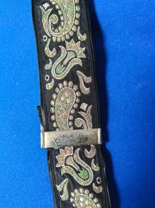 Bretelle Vintage Broccate Paisley Oro Argento
