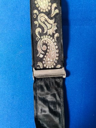 Bretelle Vintage Broccate Paisley Oro Argento