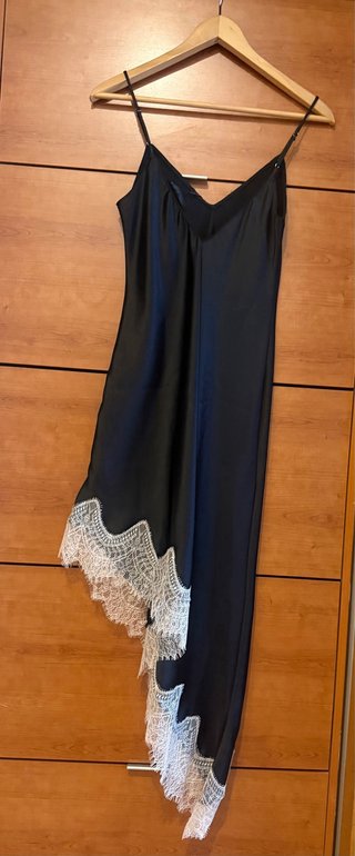 Vestido Zara satén con encaje mujer
