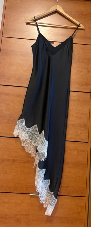 Vestido Zara satén con encaje mujer
