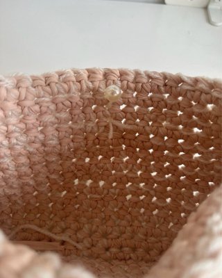 Bolso crochet rosa perla