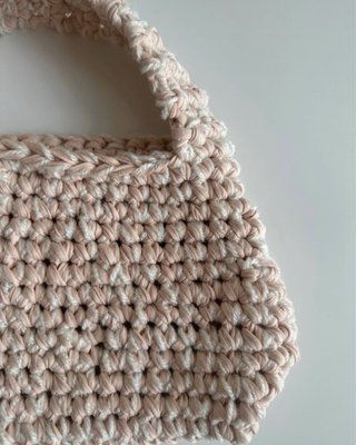 Bolso crochet rosa perla
