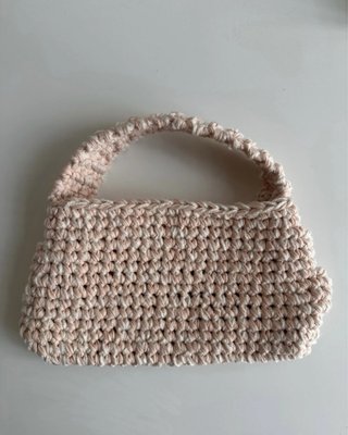 Bolso crochet rosa perla