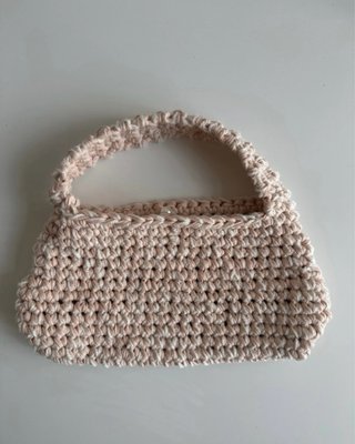 Bolso crochet rosa perla