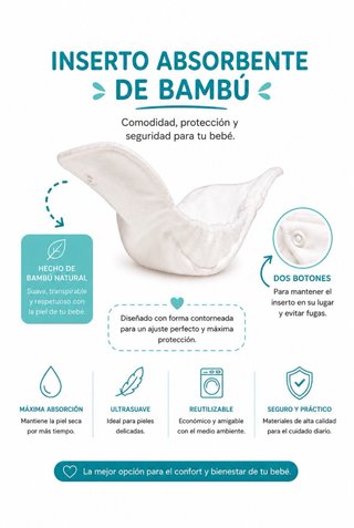 Paquete de 3 pañales de tela-nuevos