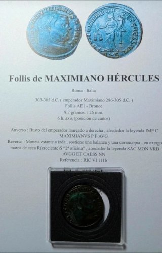 Follis Maximiano Hercules 303-305 d.C. Roma