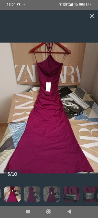 Vestido largo Zara rosa/morado