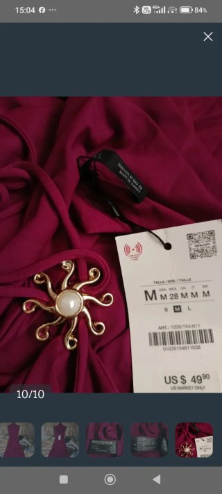 Vestido largo Zara rosa/morado